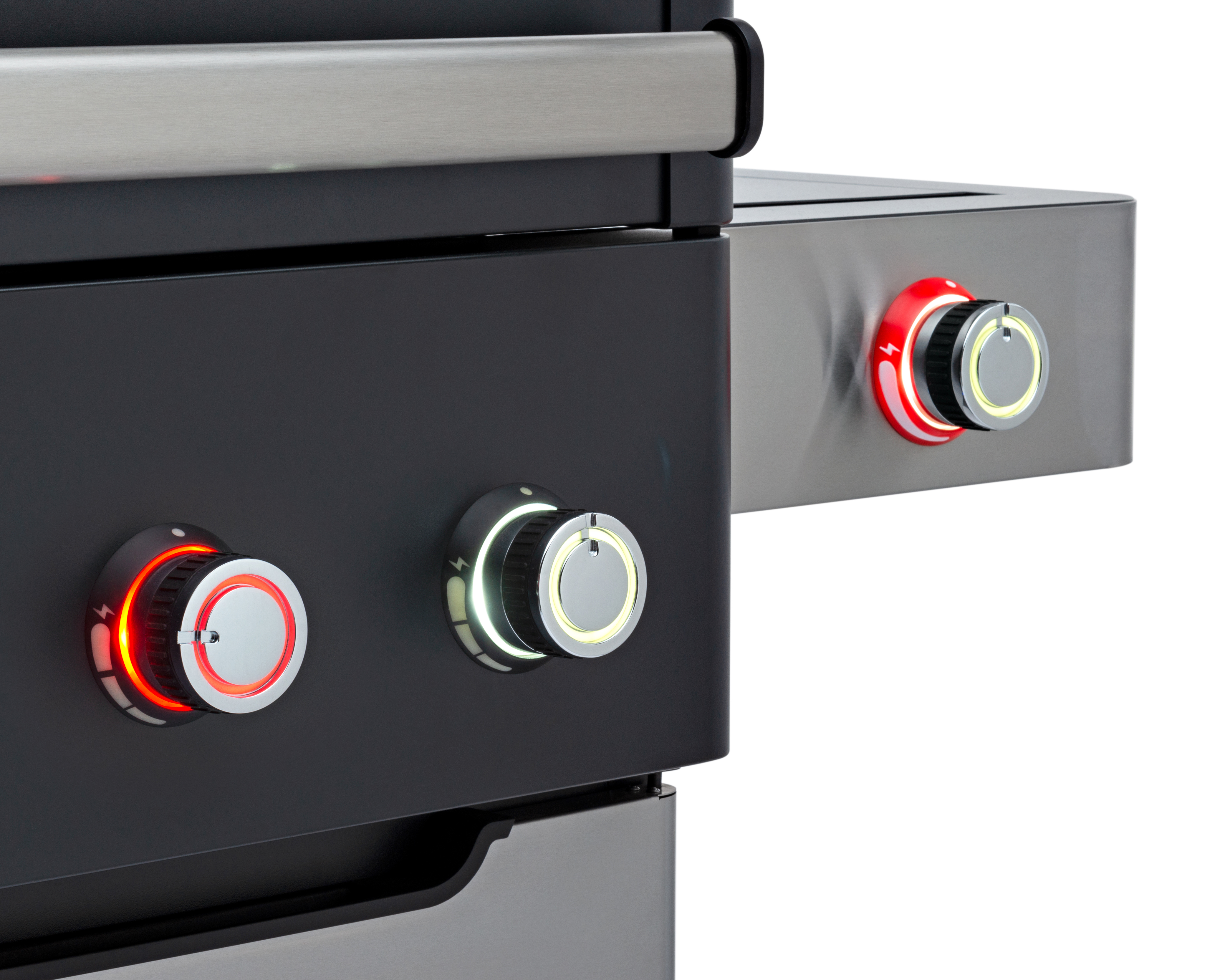 Gasgrill Edelheiss Exzellenz | beleuchtete LED-Bedienknöpfe rot und weiß | theBBQshop.de