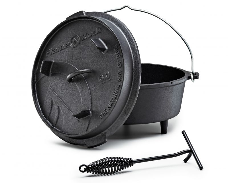 Dutch Oven 6 Liter Fassungsvermögen mit Deckelheber theBBqshop.de