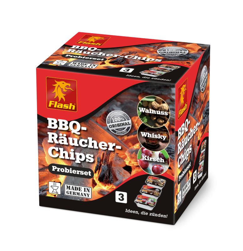 Grill Räucher Chips Walnuss Whisky Kirsch Probierset | theBBQshop.de